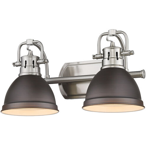 Duncan 2 Light 17 inch Pewter Bath Vanity Wall Light in Rubbed Bronze